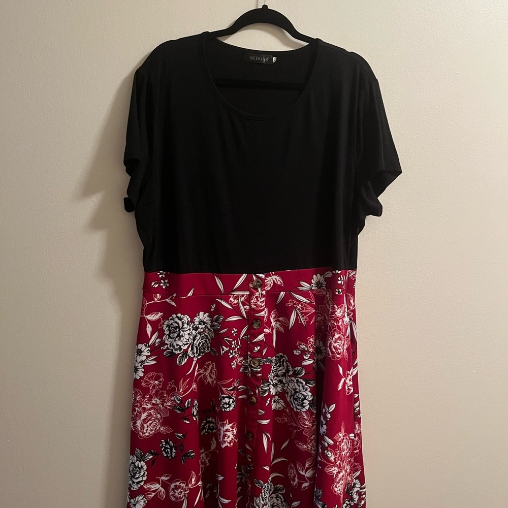 Black and Red Floral Dress